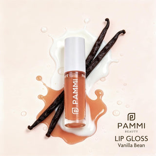 PAMMI Hand Sanitizer Spray with Lip Gloss 4 Pack – Quick Dry Formula, Travel Size Mini Hand Sanitizer, Pocket Friendly, Car Use (2 Pack (Vanilla Beans + Rosewater))