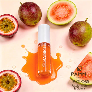 PAMMI Hand Sanitizer Spray with Lip Gloss 4 Pack – Quick Dry Formula, Travel Size Mini Hand Sanitizer, Pocket Friendly, Car Use (2 Pack (Strawberry Watermelon + Guava))